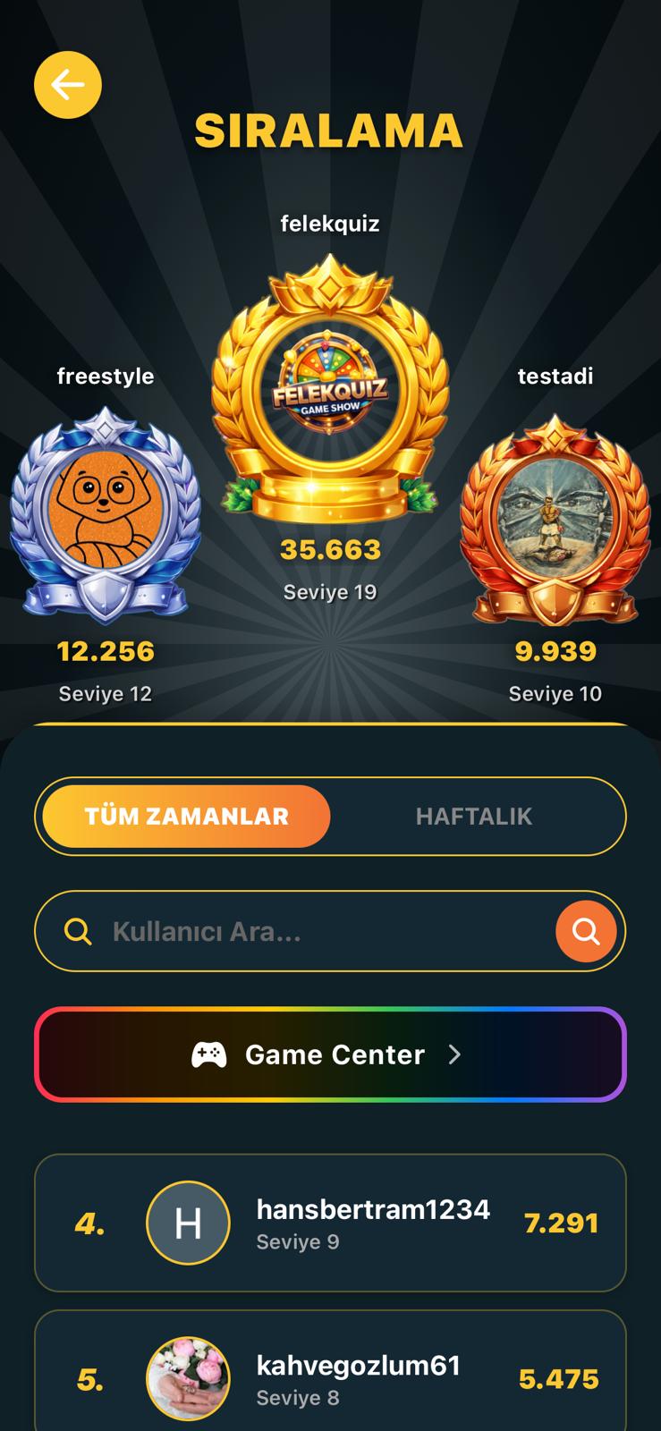 FelekQuiz screen 4